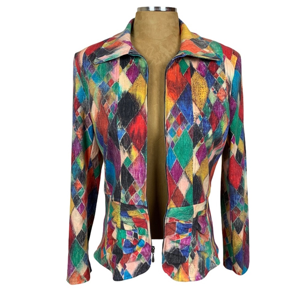 Canvasbacks Multicolor Diamond Block Blazer/Jacket - image 2